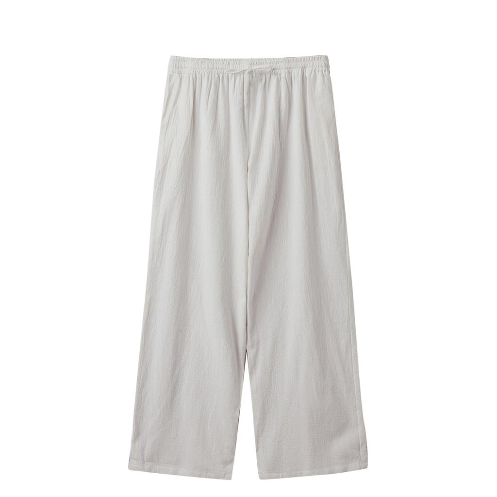 Мужские повседневные брюки больших размеров со свободным шнурком, льняные дышащие спортивные брюки для мужчин