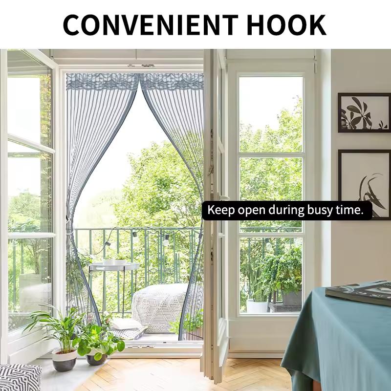 Магнитная дверная сетка большого размера Дверная магнитная москитная сетка Защита от насекомых Летная Летняя и Кухонная Внутренняя Невидимая сетка Магнитная дверная сетка