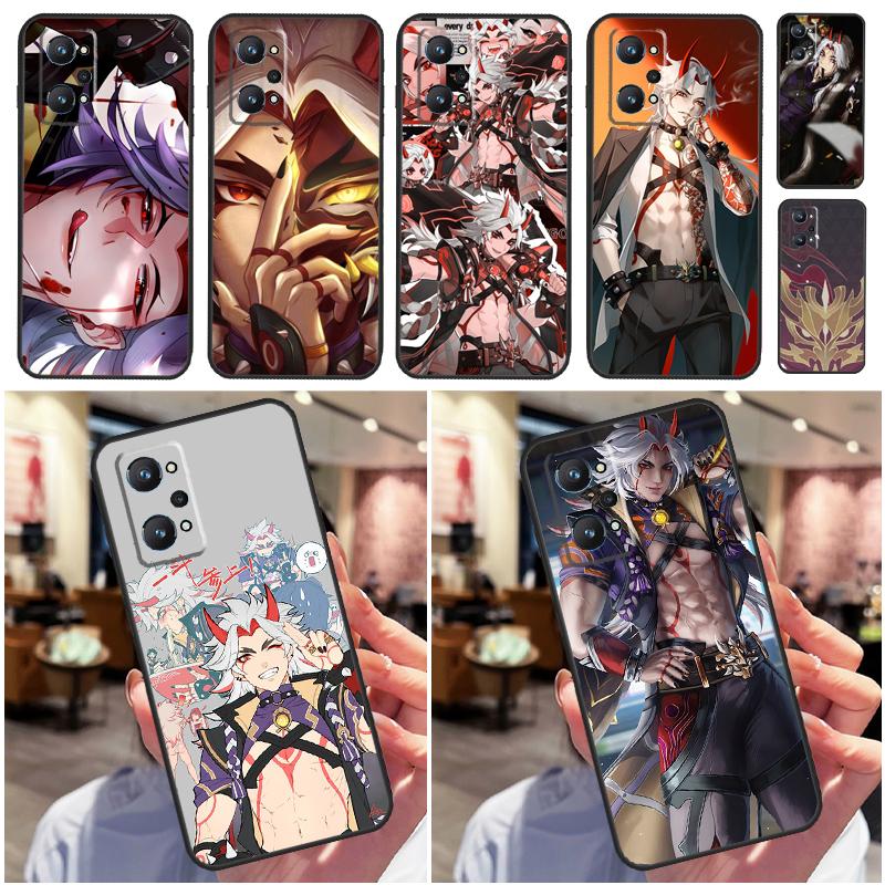 Чехол Genshin Impact Аратаки Итто для Realme C67 C75 C61 C55 C53 C51 C21Y C25S GT 6 6T 5 GT7 Pro 10 11 12 13 14 Pro Plus