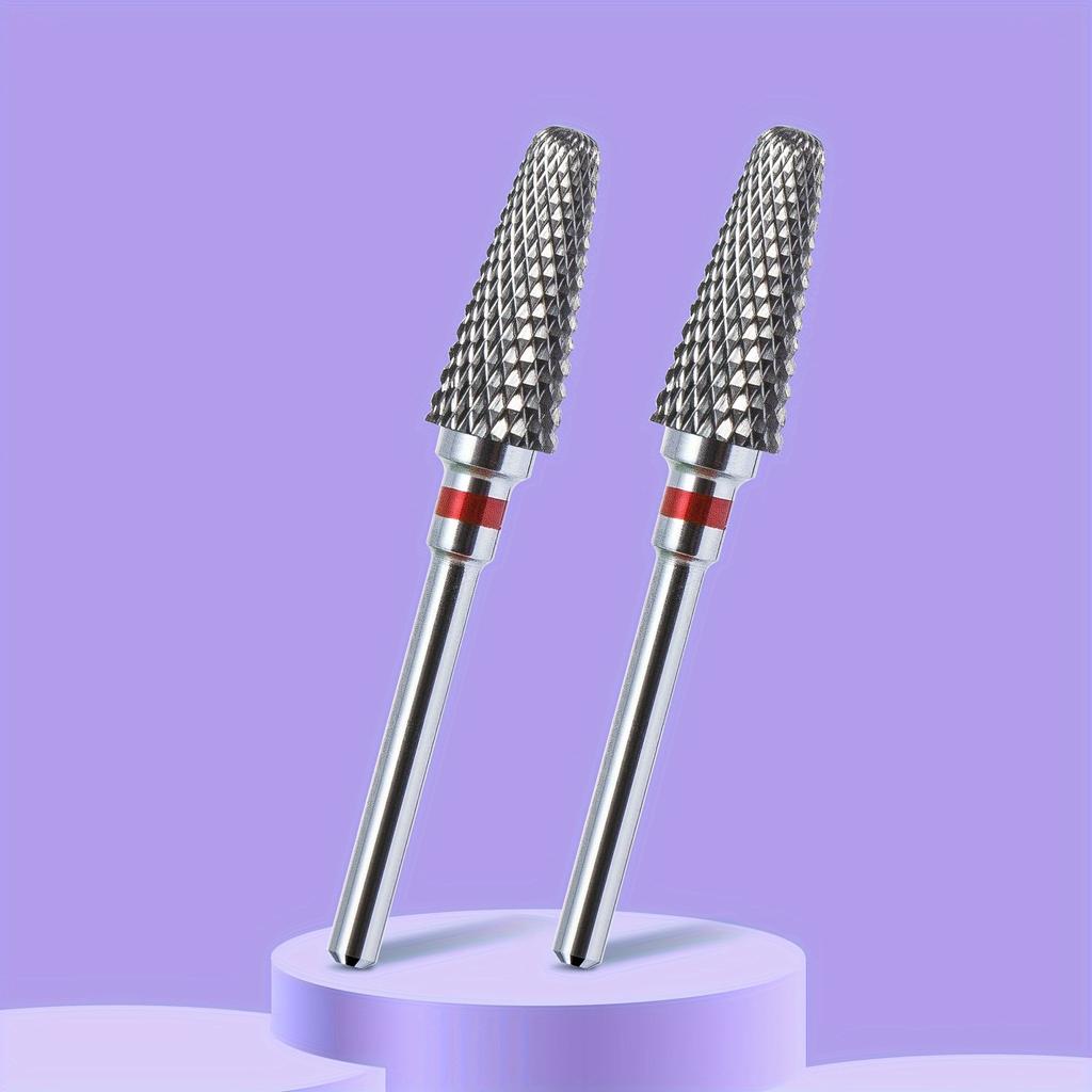 2 ШТ. Фрезы из карбида вольфрама для ногтей, для снятия гель-лака, 3/32 дюйма, пилки для ногтевого искусства, фреза для кутикулы, для маникюра и педикюра