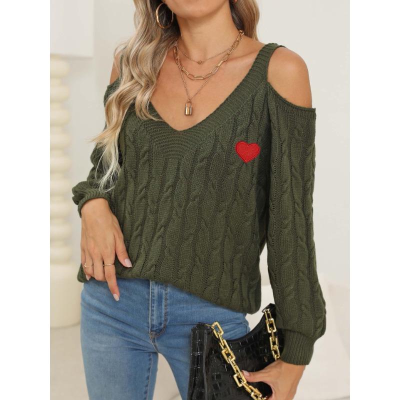 Женский осенне-зимний глубокий V-образный сексуальный свободный свитер без бретелек