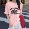 Женская футболка с длинным коротким рукавом из чистого хлопка с плечом реглан и круглым вырезом, весна 2025, новинка, европейские товары, большая версия, топ, базовая футболка м