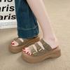Thick-soled Heightening Slippers Women's Summer Wear 2025 New Muffin Soft Bottom Comfortable Casual Sandals Beach One-word Drag