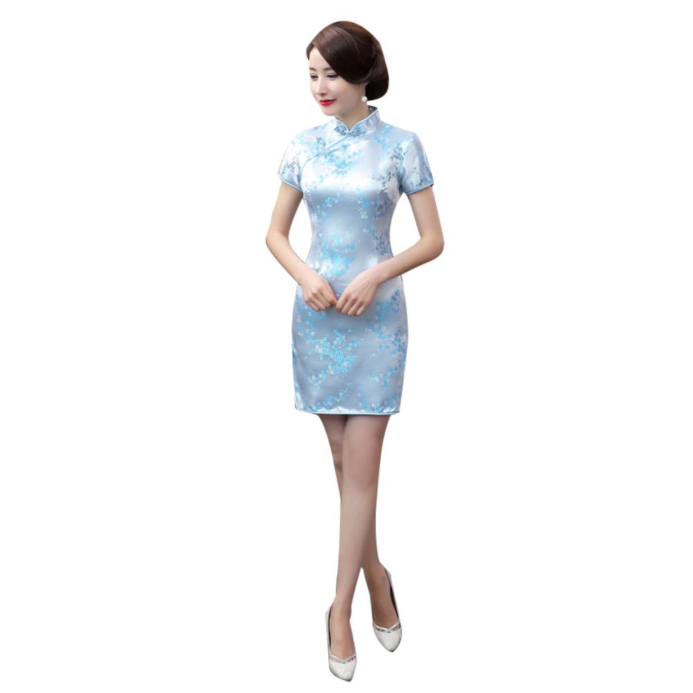 Женское мини платье в китайском стиле