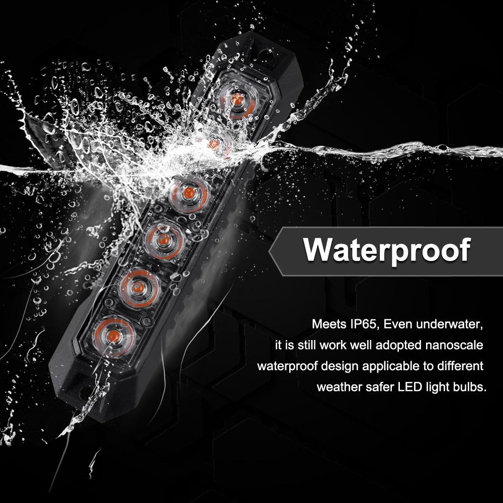 1pcs 6Led Strobe Warning Light Strobe Grille Flashing Lightbar for Emergency Truck Beacon Lamp Amber Car Traffic Light 12-24V