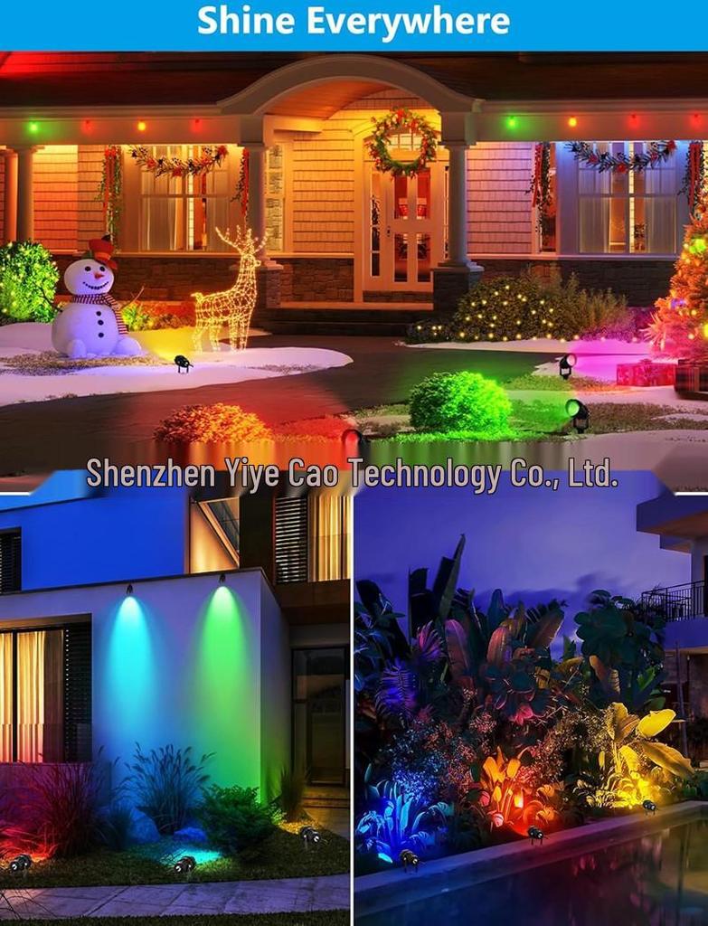 Газонный светильник RGBW: Управляемый пультом штекерный светильник для дворика, ландшафтной подсветки и настенной подсветки.