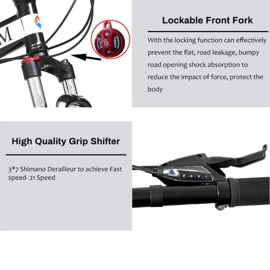 X9 21-Speed Professional Full Suspension Mountain Bike– 26” MTB with Dual Disc Brakes HeavyDuty Steel Frame for Ultimate Control