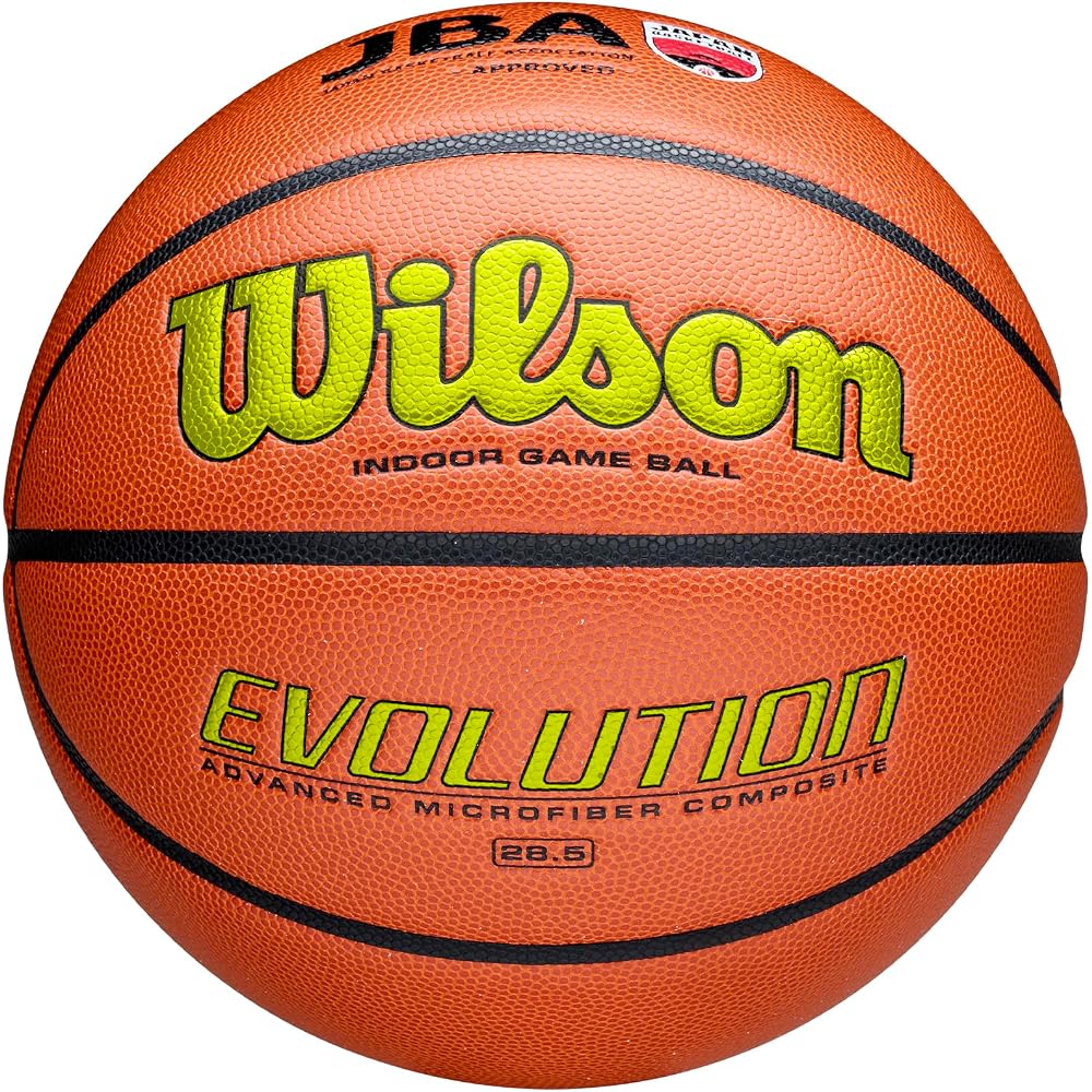Wilson Evolution Game Basketball JBA Opt 6 - Official Size 7, Durable Rubber, Indoor/Outdoor Use
