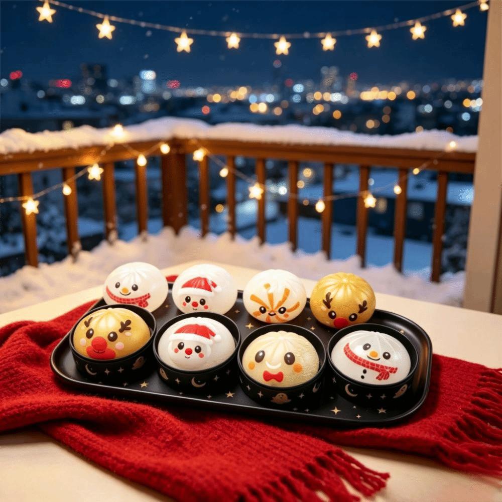Steamed Bun Shape Christmas Dumpling Squishy Toy Christmas Reduce Pressure Toy Party Favor