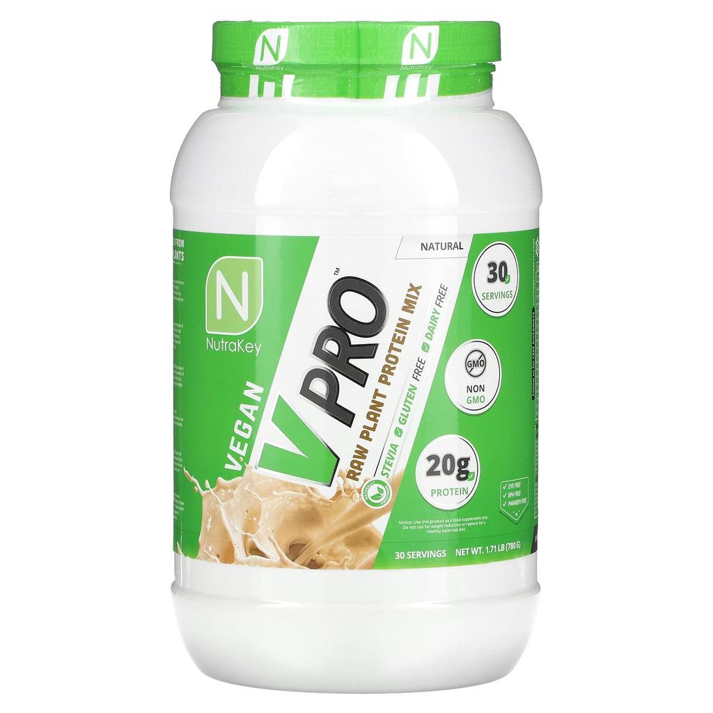 Nutrakey, V Pro, Raw Plant Protein Mix, Natural Flavors, 1.71 lb (780 g)