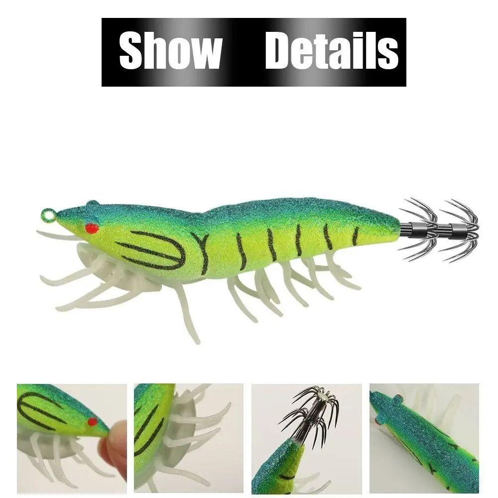 Fluorescent Wood Shrimp No. 3.0 No. 3.5 Artificial Squid Jig Cuttlefish Squid Hook  Ocean Rock