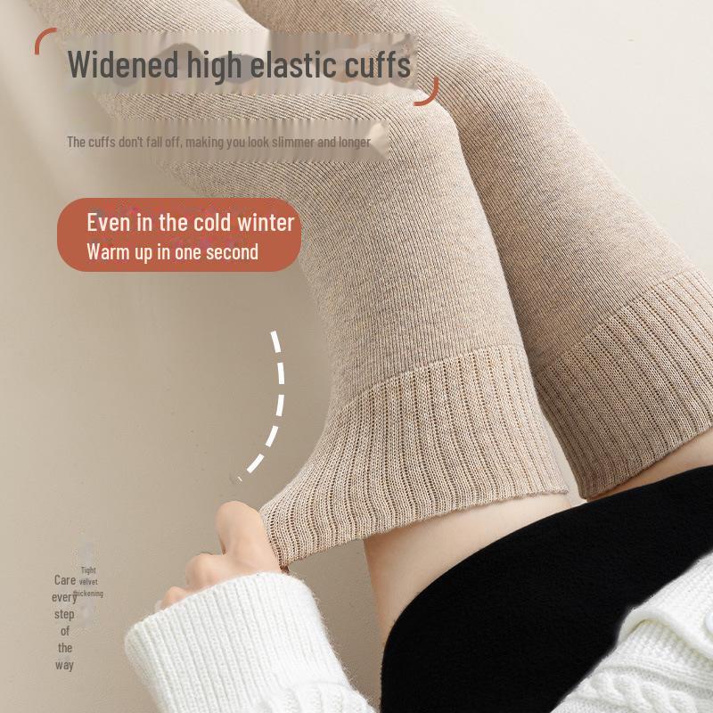 Плотные махровые хлопковые утягивающие теплые носки выше колена - приятные для кожи гольфы для женщин, идеально подходят для осени и зимы
