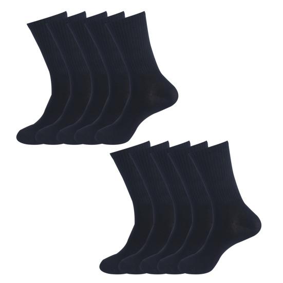 5 Pairs Cotton Crew Socks Stretchy Casual Calf Socks Ribbed