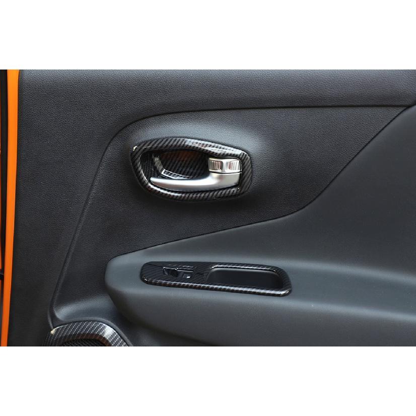 Внутренняя дверная ручка автомобиля, декоративная крышка, наклейки, рамка для Jeep Renegade 2016 2017 2018 2022, аксессуары