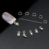 6Pcs Nail Art Dangles Alloy Rhinestones Jewelry Piercing Nail Art Decoration