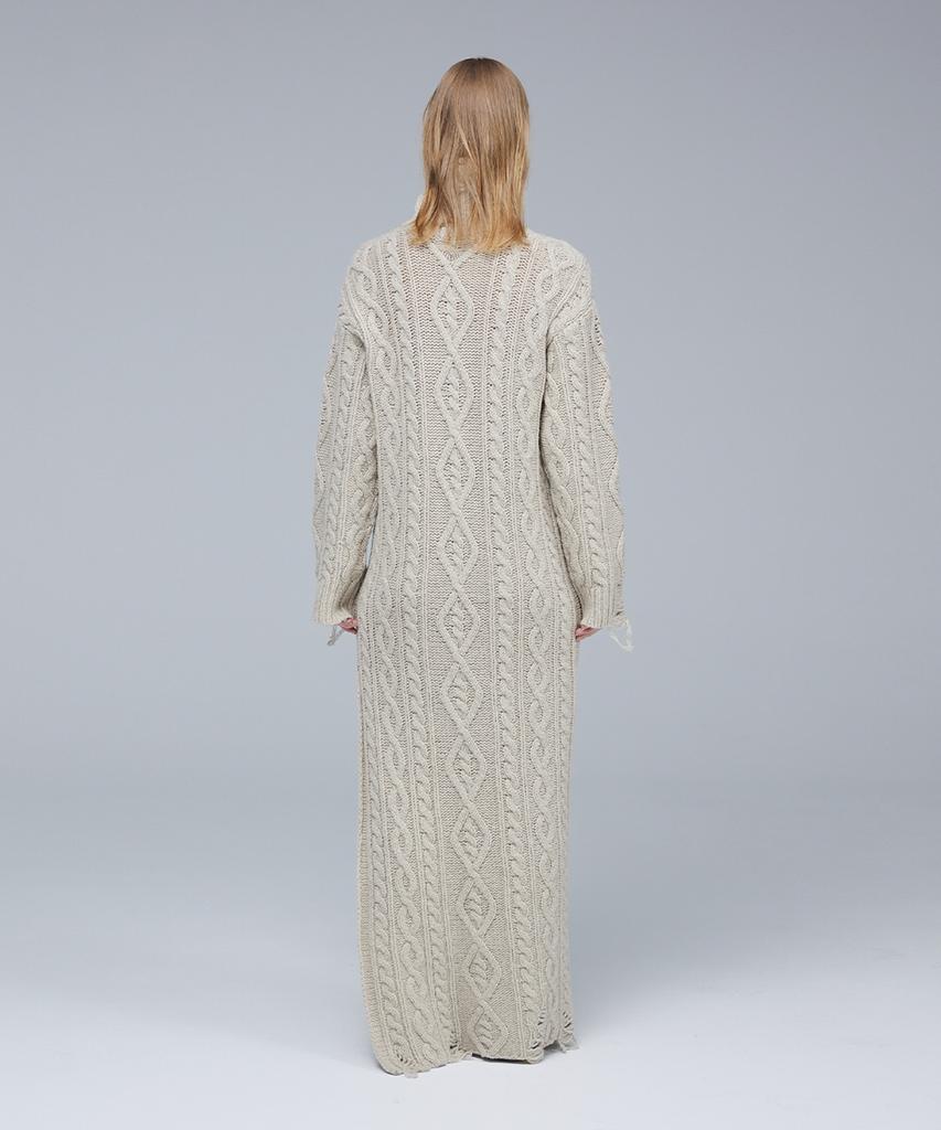 Meuameu Cable Destroyed Knit Dress