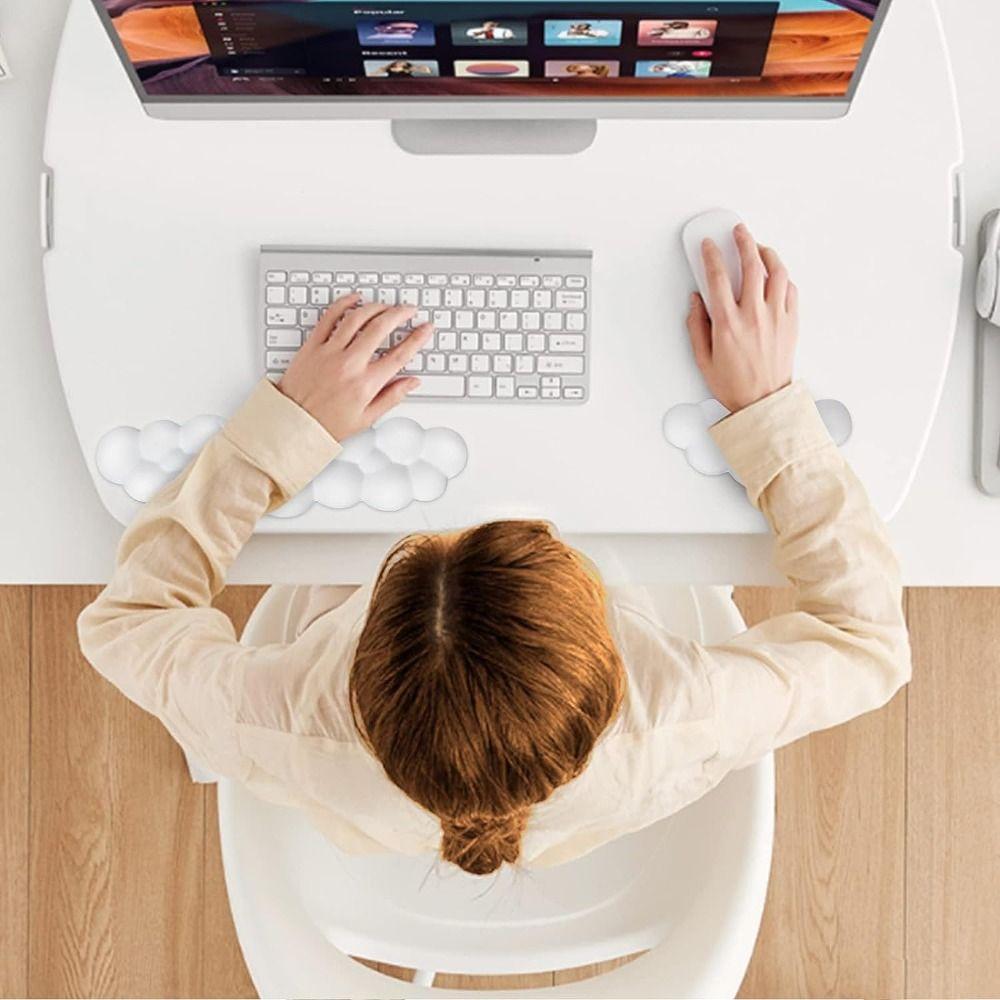 Soft Keyboard Mouse Pad Non-Slip Memory Foam Cloud Shape Wrist Support