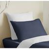 Complete Pack 4 Pieces Navy/White Reversible Duvet Cover for Bed 90 X 190 Cm