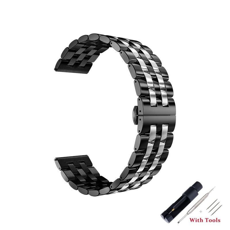 20mm 22mm Stainless Steel Watchband Metal Folding Watch Buckle Watch Band Strap Bracelet Watch Accessories with Tool