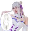 Cosplay Wig Emilia Wig Cosplay Wig Costume Accessory Disguise Wig with Net for and School Festivals Nou-satsu ReZero Heat-Resistant Events, Costumes,
