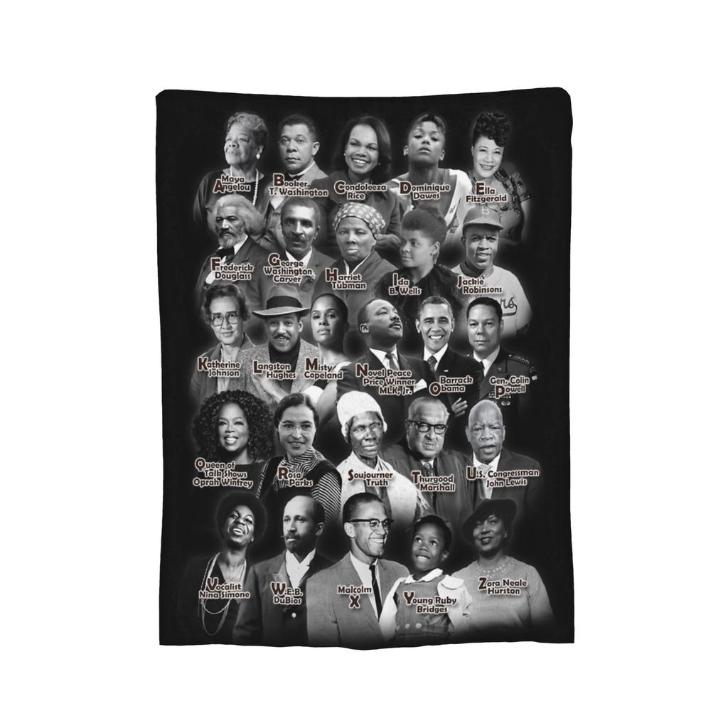 Black History Knitted Blanket Fleece Super Warm Throw Blanket for Bedroom Sofa Bedroom Quilt