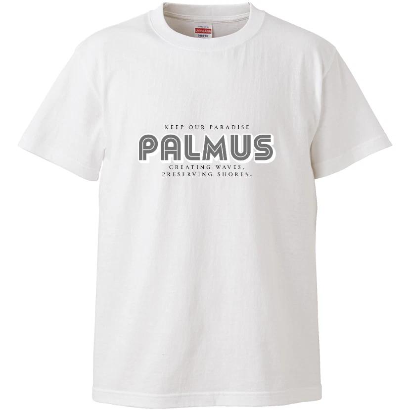 PALMUS Keep Our Paradise Logo T-Shirt White 5.6oz Cotton Tee Unisex Casual Eco