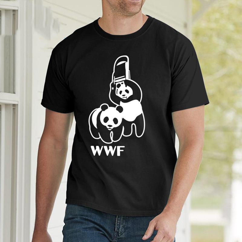 Mens Fashion New Wwf Panda Tshirt Funny Humor Crew Neck Short Sleeve Tee