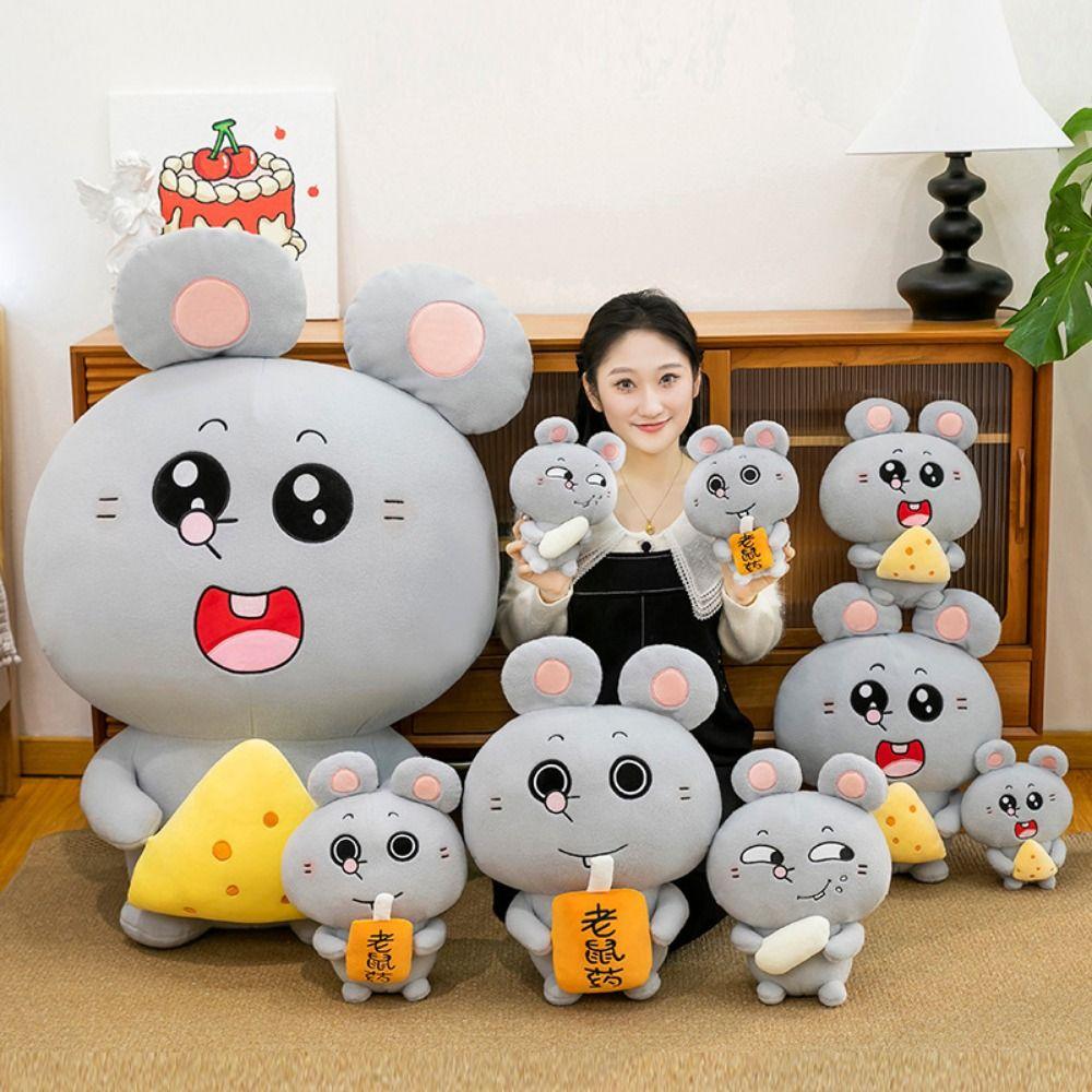 Сыр крыса плюшевая игрушка банка риса животное плюшевая подушка детские подарки мягкая мышь кукла домашний декор