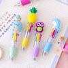 Yousheng Cute 4-Color Ballpoint Pen Animal Toppers Retractable Cartoon Pens 0.7mm Tip Novelty Writing Pen for School Supplies