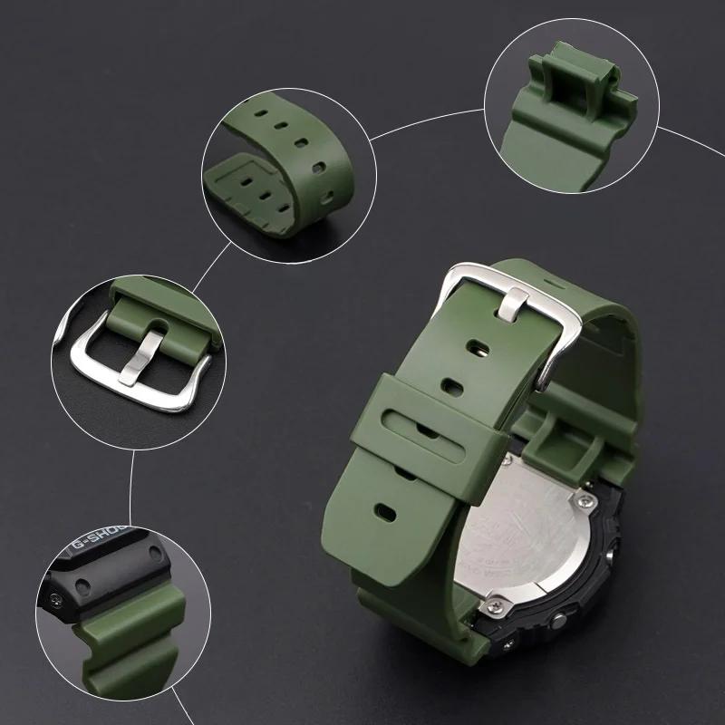16 мм силиконовый ремешок для часов Casio DW-5600 GW-M5610 G-5600 GW-B5600 DW-6900 GA-2100 9052 Серии Спортивный сменный ремешок