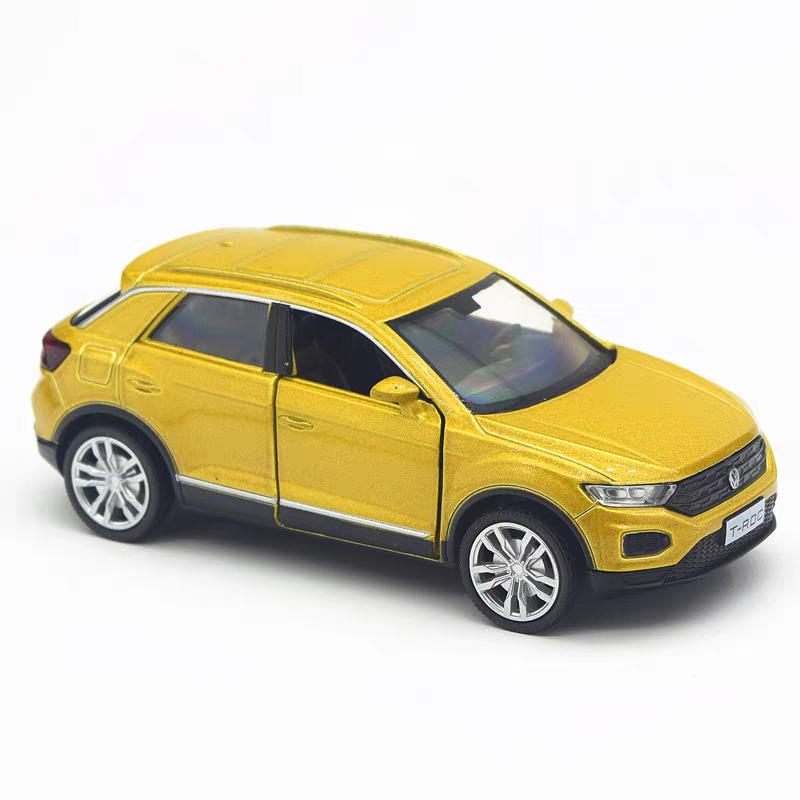 Volkswagen T-ROC SUV Simulation Diecast & Toy Vehicle Pull Back & Doors Open RMZ City 1:36 Alloy Car Model Gifts For Children