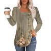 Long Sleeve Shirts For Women Tops Dressy Casual Blouses Pleated Square Scooped Neck Tunic Tops