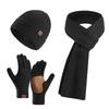 3Pcs/Set Ear Protection Women Hats Scarf Gloves Set Warm Touchscreen Gloves Knitted Hat  Outdoor