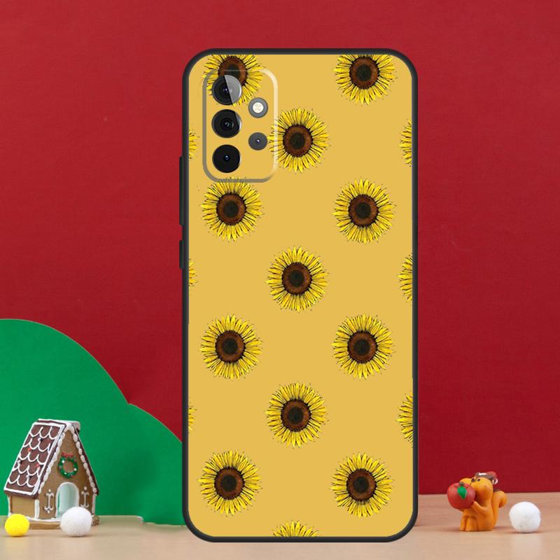 Цветочный чехол с ромашками и подсолнухами для Samsung Galaxy A56 A33 A13 A36 A23 A52 A32 A12 A54 A34 A14 A16 A53 A15 A35 A55 A17