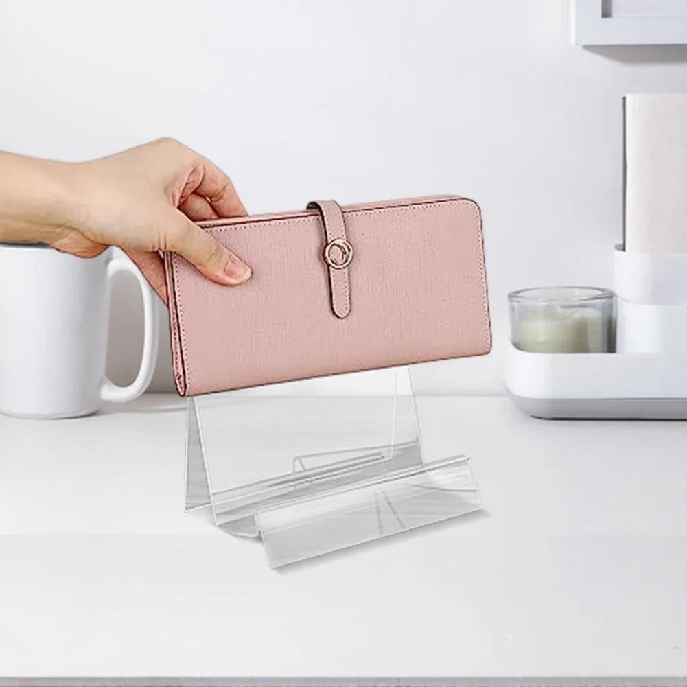 Set Of 8 Clear Acrylic Handbag Display Stands For Retail Displays With Stable Base And Sleek Minimalist Design