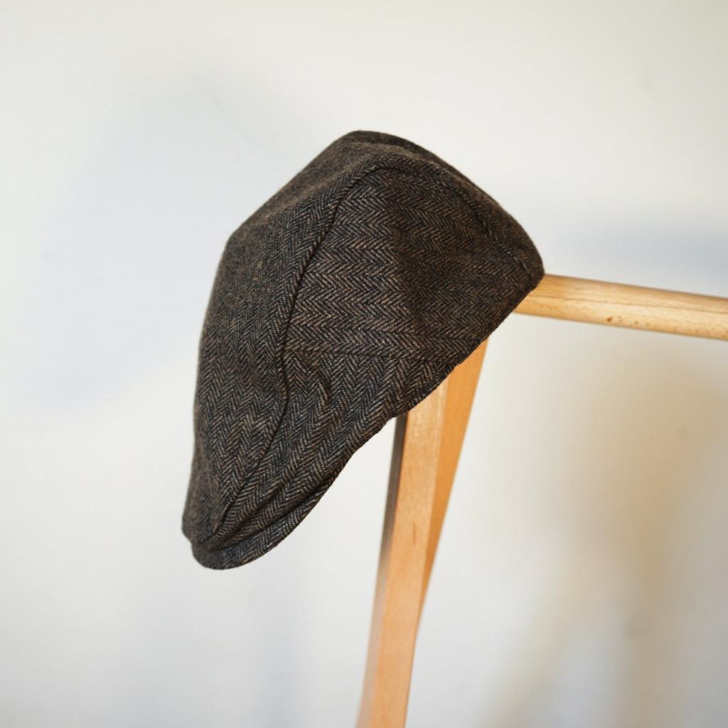 Men'S And Women'S Elegant Herringbone Plaid Forward Hat Beret Thermal Cap Retro British Japanese Wool