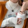 Fashion Thick Half High Neck Plush Base Sweater Women New Autumn and Winter Velvet Knitted Sweaters Tops Office Lady Casual Warm Knitwear 24866