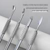 Dual-Headed Russian Style Nail Cuticle Pusher & Abrasive Pad