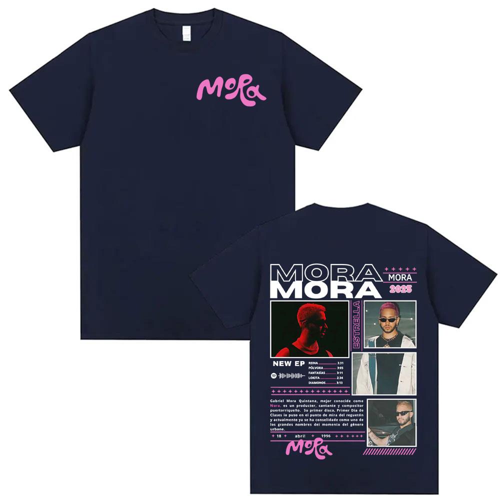 Rapper Mora Album Tour 2025 Graphic Tshirt Men Women High Street Vintage Oversized Tshirts Fashion Hip Hop Cotton T Shirt