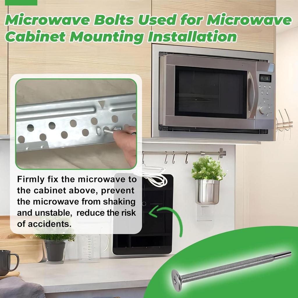 Microwave Mounting Bolts WB01X10180 for GE Microwaves,Mounting Flat Bolt Used to Microwave Cabinet Mounting tallation,3.87" L(6Pack)