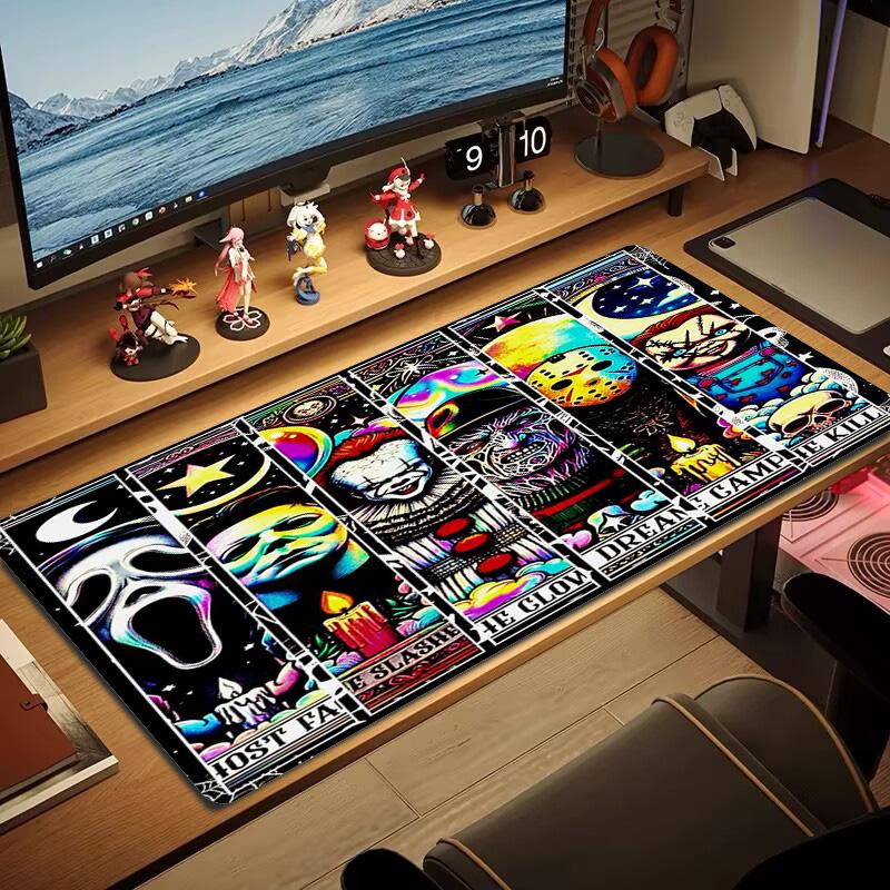 Horror Halloween Color Mouse Pad Large Gaming Table Cushion Non-slip Laptop Tablet Big Mousepad XXL Mat Mini PC Playmat With Lock edge