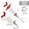 Professional Meat Marinade Injector Syringe with 3 Needles for BBQ Cooking Kitchen Tool Flavor Enhancer Thermometer Included