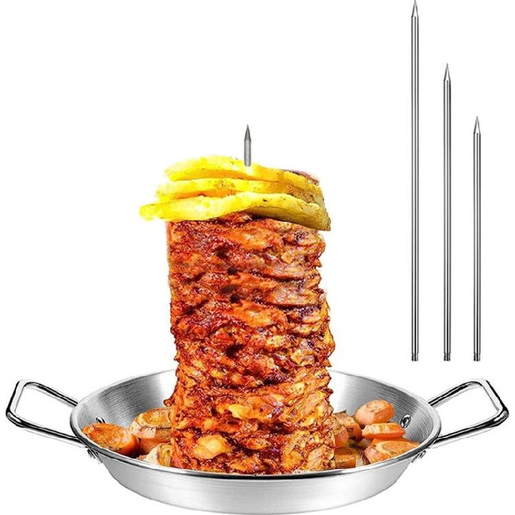 Вертикальная подставка для шампуров для одновременного жарки 3 стальных шампура Система циркуляции тепла Шампуры для барбекю