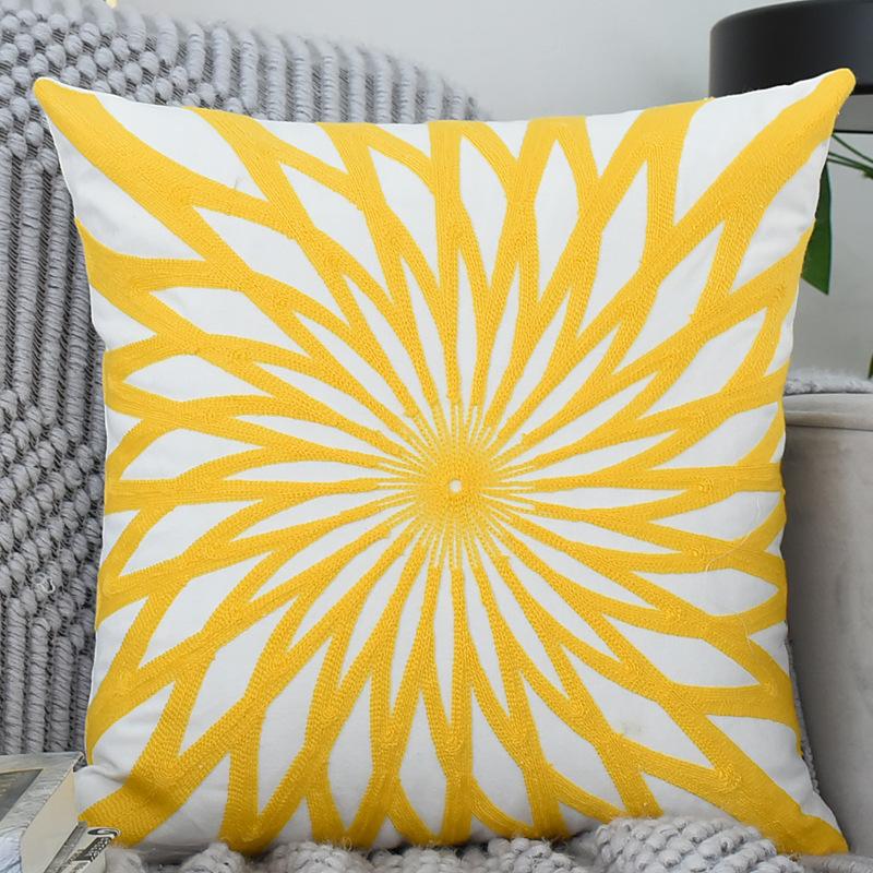 Домашнее полотенце Вышивка Ins скандинавская наволочка 3D трехмерная геометрическая желтая вышитая наволочка для прикроватной подушки