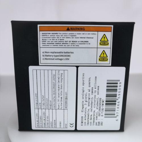 KIMSDUN Skeleton Sports Watch, Three Dials, Waterproof, Analog Quartz Movement, Date, Calendar, Silicone Strap, Men's, Student, Unisex, White-White, S