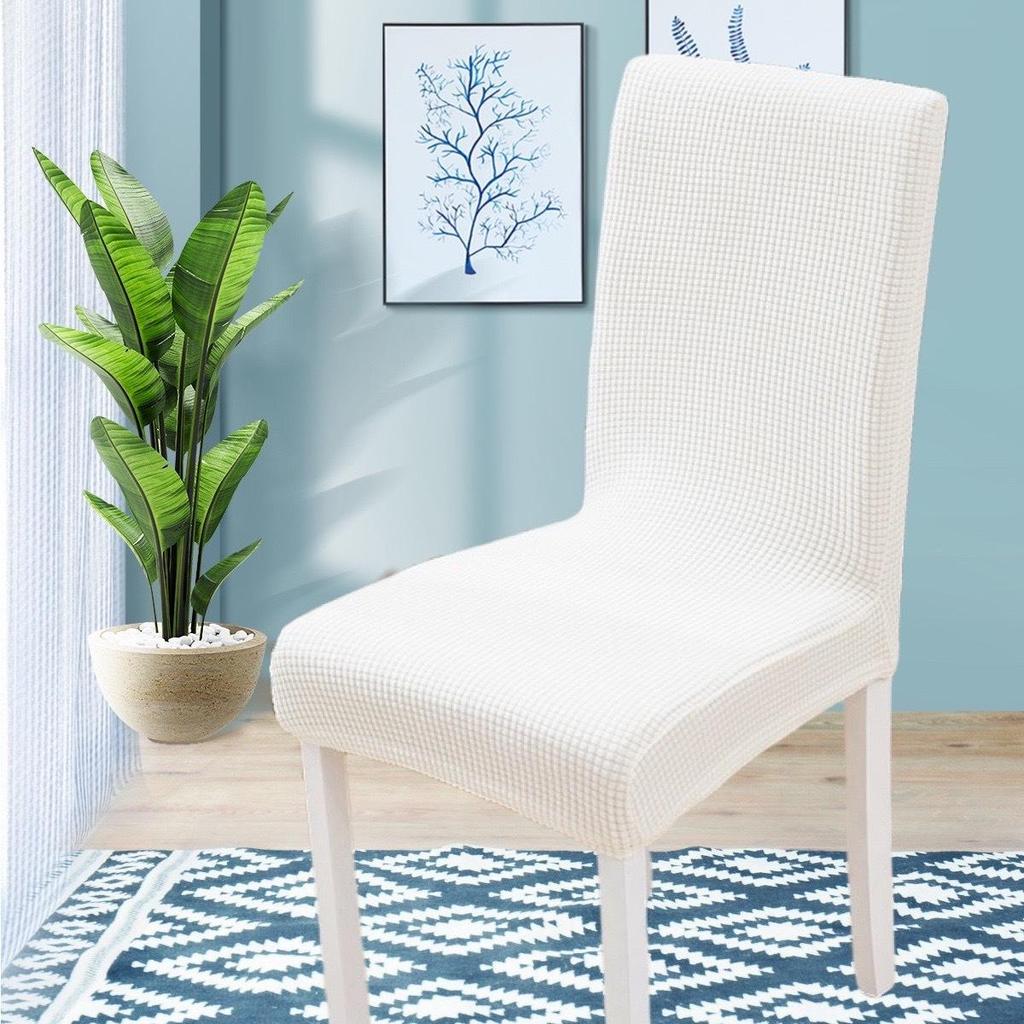 Solid Color High Elastic Flannel Dustproof Chair Cover for Home and Hotel Use