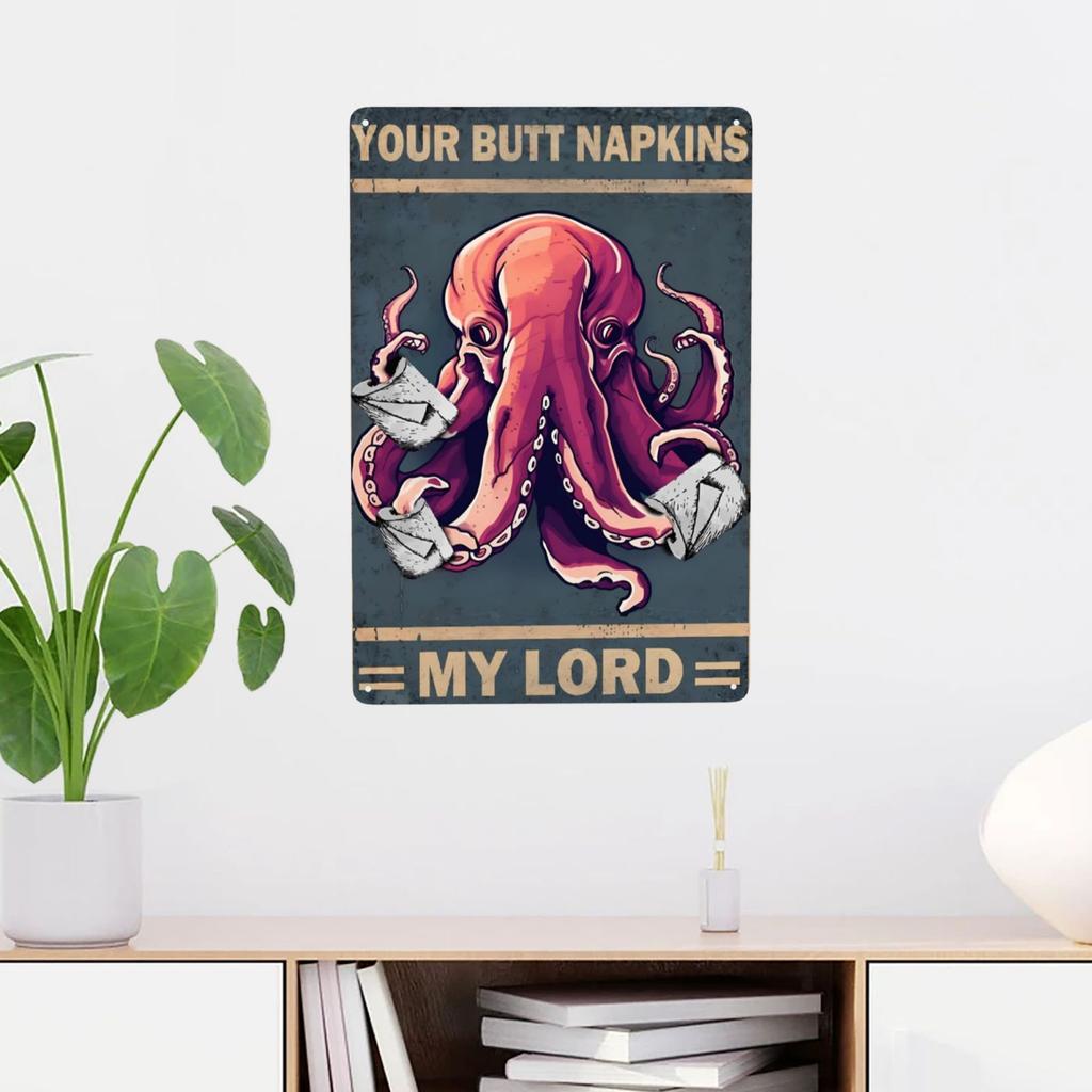 Funny Octopus Metal Sign Everything Will Kill You Choose Something Fun Sign Vintage Bar Kitchen Home Wall Decor 12x8 Inch