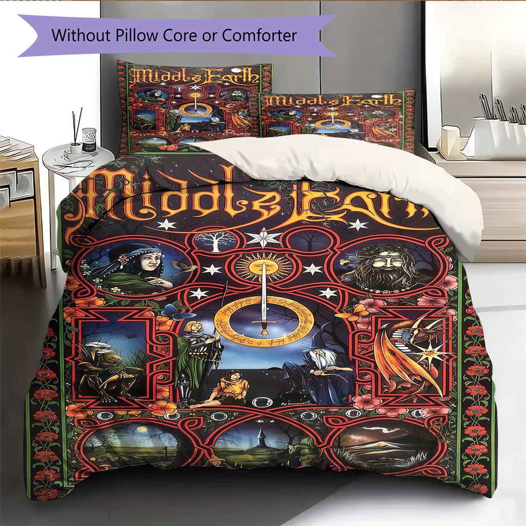 Classic Movies Pattern Bedding Quilt Set Quilt Cover Pillowcase Home Decoration Birthday Gift (1 * duvet cover + 2 * pillowcase, without core)