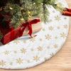 Christmas Tree Skirt Beaded Snowflake Sparkle Tree Skirt 78cm/90cm Plush Tree Skirt Christmas White Tree Skirt Decoration