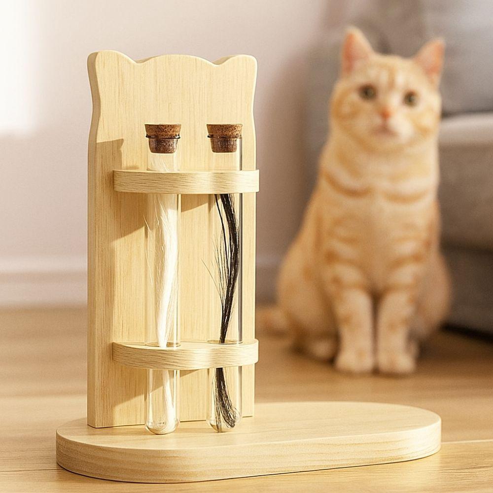 Коробка для хранения шерсти кошки ручной работы, деревянное мемориальное украшение для питомца для щенка, котенка, кроликов